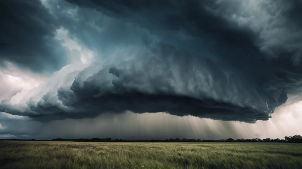 A dark storm cloud rolling over a field, symbolizing the battle against colorectal cancer and how fasting can disrupt cancer’s growth.