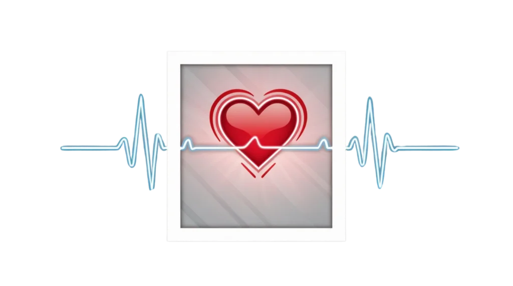 A minimalist heart monitor symbol, representing health, wellness, and colon cancer awareness