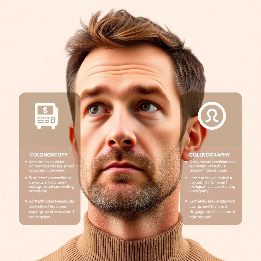 An infographic comparing different colon cancer screening tests, including colonoscopy, stool-based tests, and CT colonography, with their pros and cons.